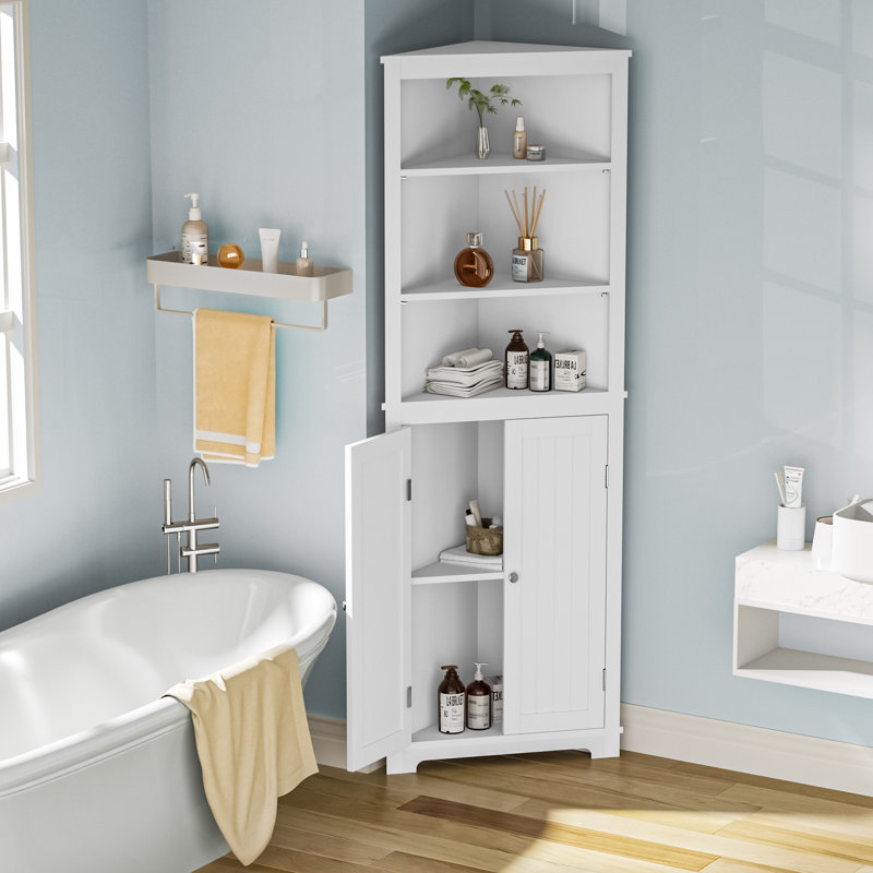 Latitude Run® Holmberg Freestanding Bathroom Corner Storage